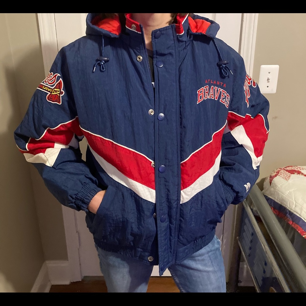 Vintage Starter Braves puffy jacket youth L fits like Adult women’s M